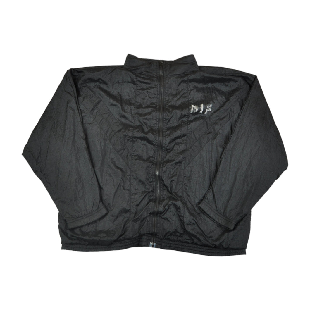 Vintage Italian Windbreaker Jacket Black Medium