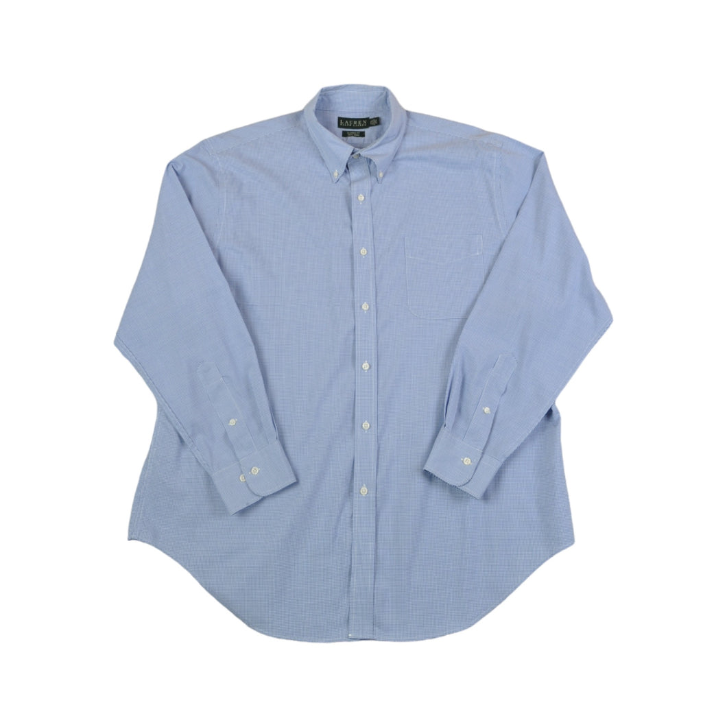 Vintage Ralph Lauren Shirt Long Sleeved Checked Pattern XL