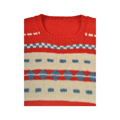 Vintage Handmade Knitwear Sweater Vest Red Ladies XS