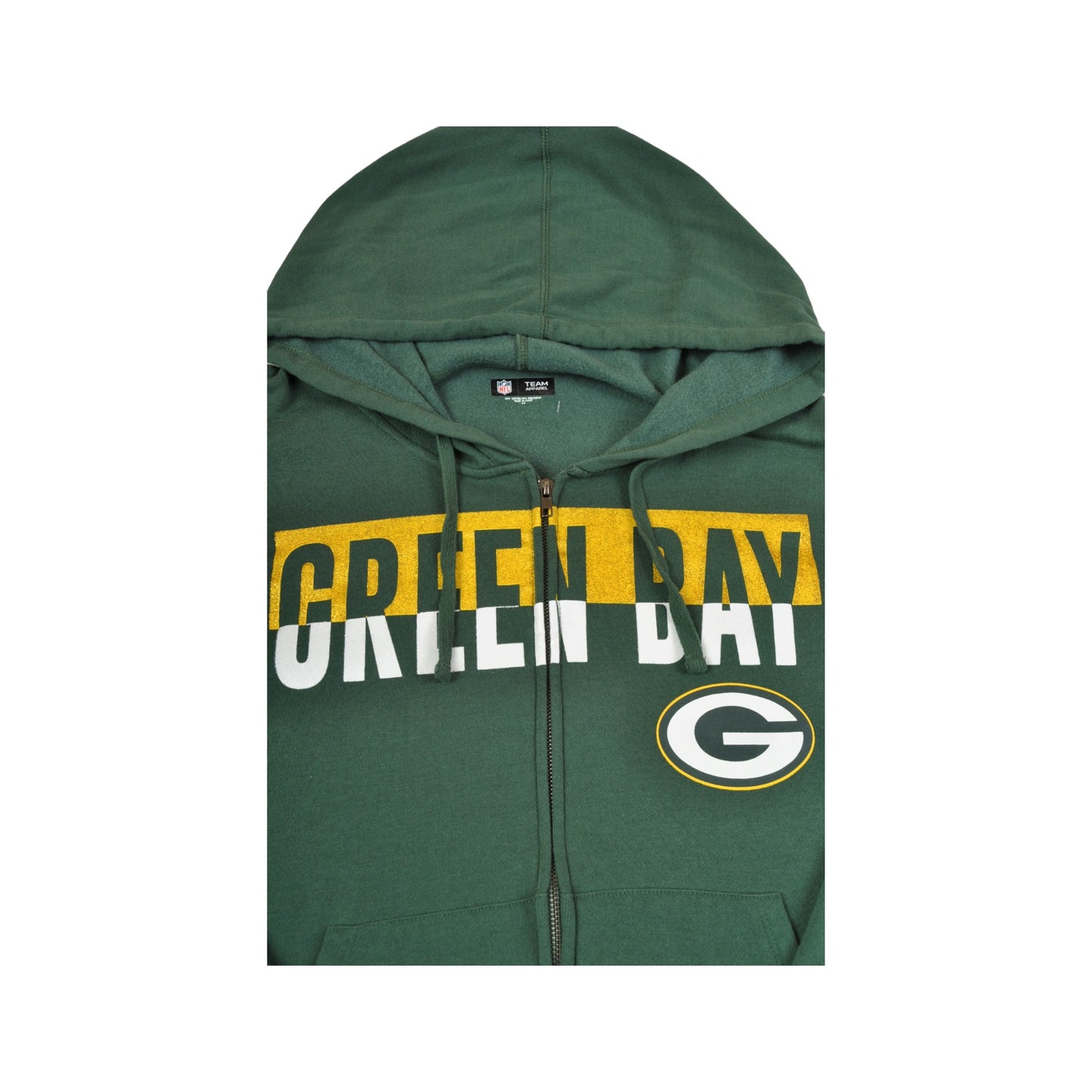 Vintage NFL Green Bay Packers Hoodie Sweatshirt Green Ladies XL