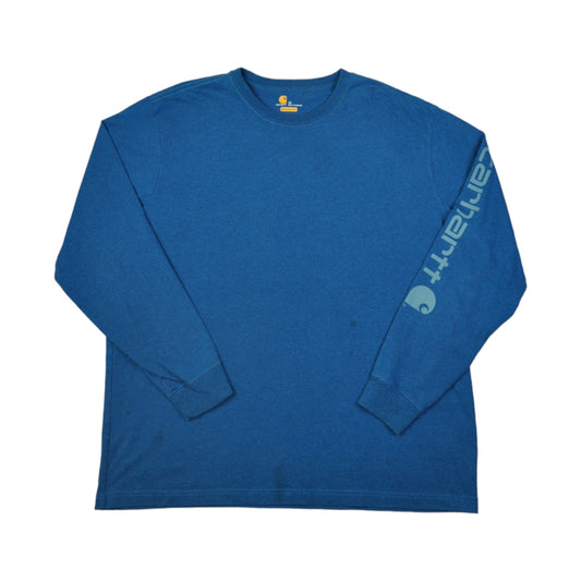 Vintage Carhartt Long Sleeve T-Shirt Blue XL
