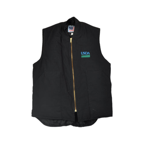 Vintage Workwear Vest Gilet Canvas Jacket Black Small