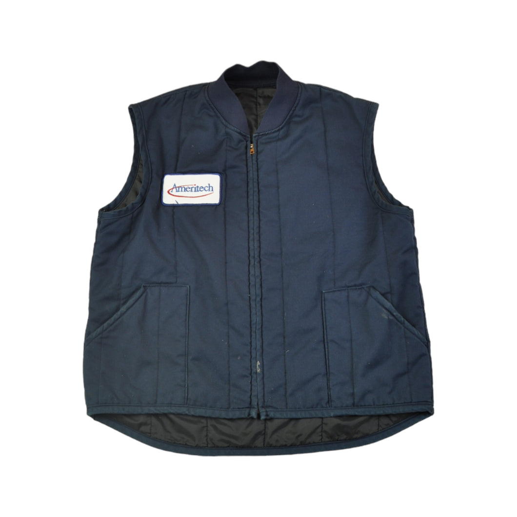 Vintage Workwear Vest Jacket Navy XL