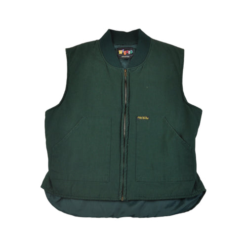 Vintage Workwear Vest Gilet Canvas Jacket Green XXL