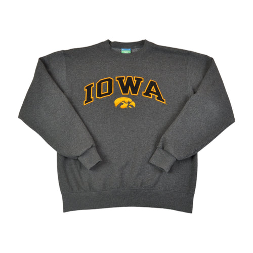 Vintage Champion Iowa Hawkeyes Sweatshirt Grey Medium