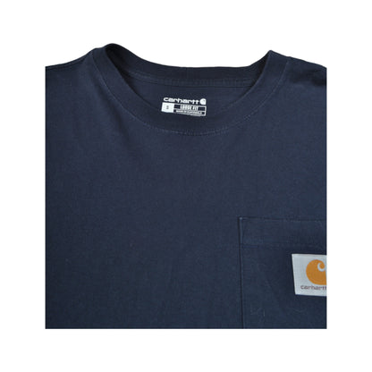 Vintage Carhartt Pocket Long Sleeve T-Shirt Navy Small