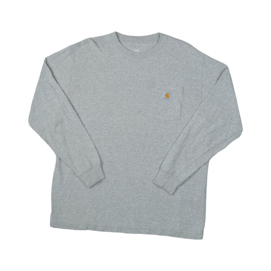 Vintage Carhartt Pocket Long Sleeve T-Shirt Grey Medium