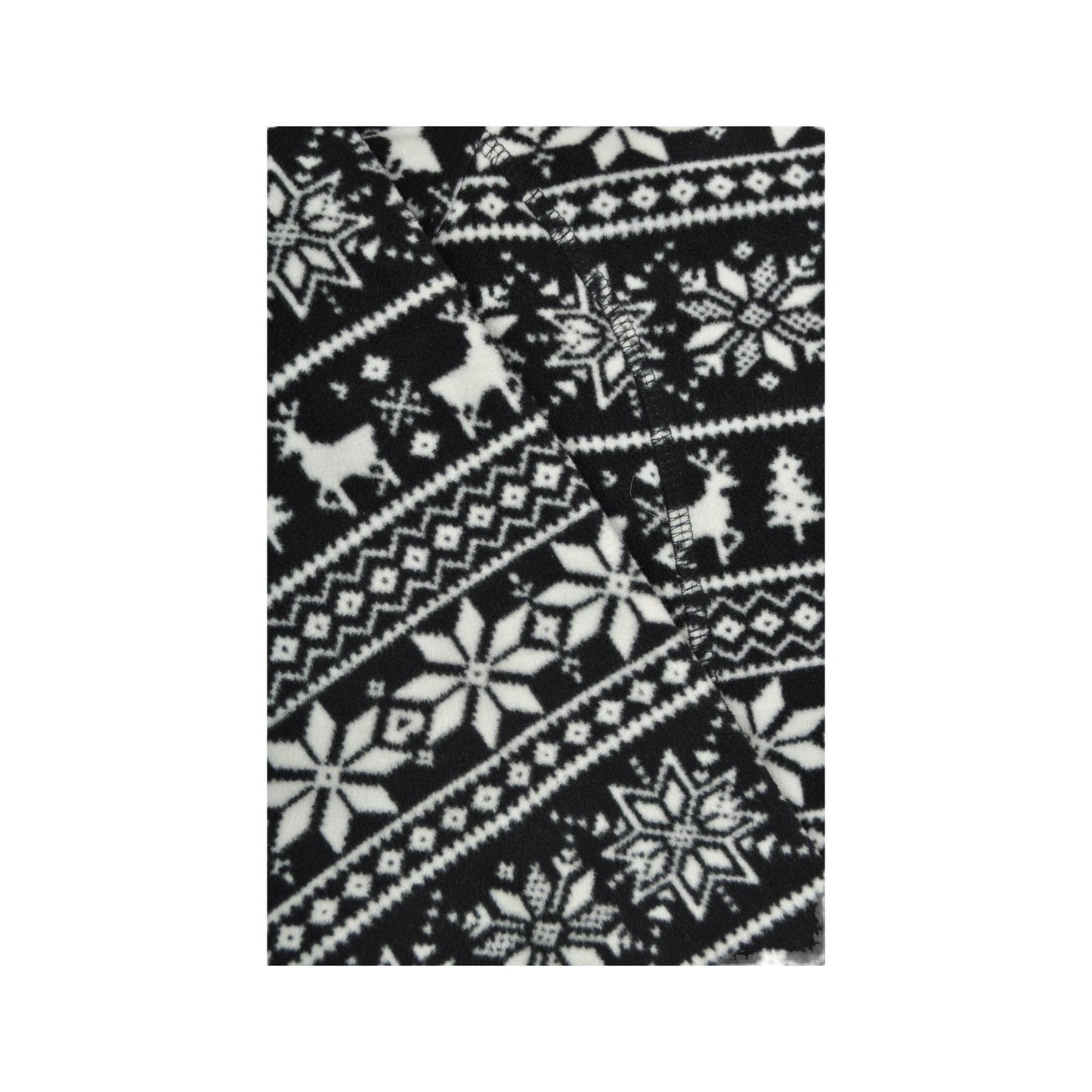 Vintage Fleece 1/4 Zip Retro Pattern Black/White Ladies XXL