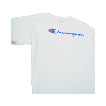 Vintage Champion Spell Out T-Shirt White Small