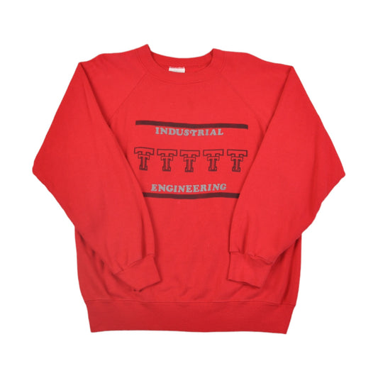 Vintage Industrial Engineering Crew Neck Sweatshirt Red Small