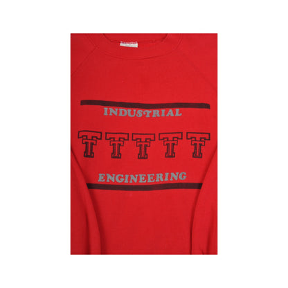 Vintage Industrial Engineering Crew Neck Sweatshirt Red Small