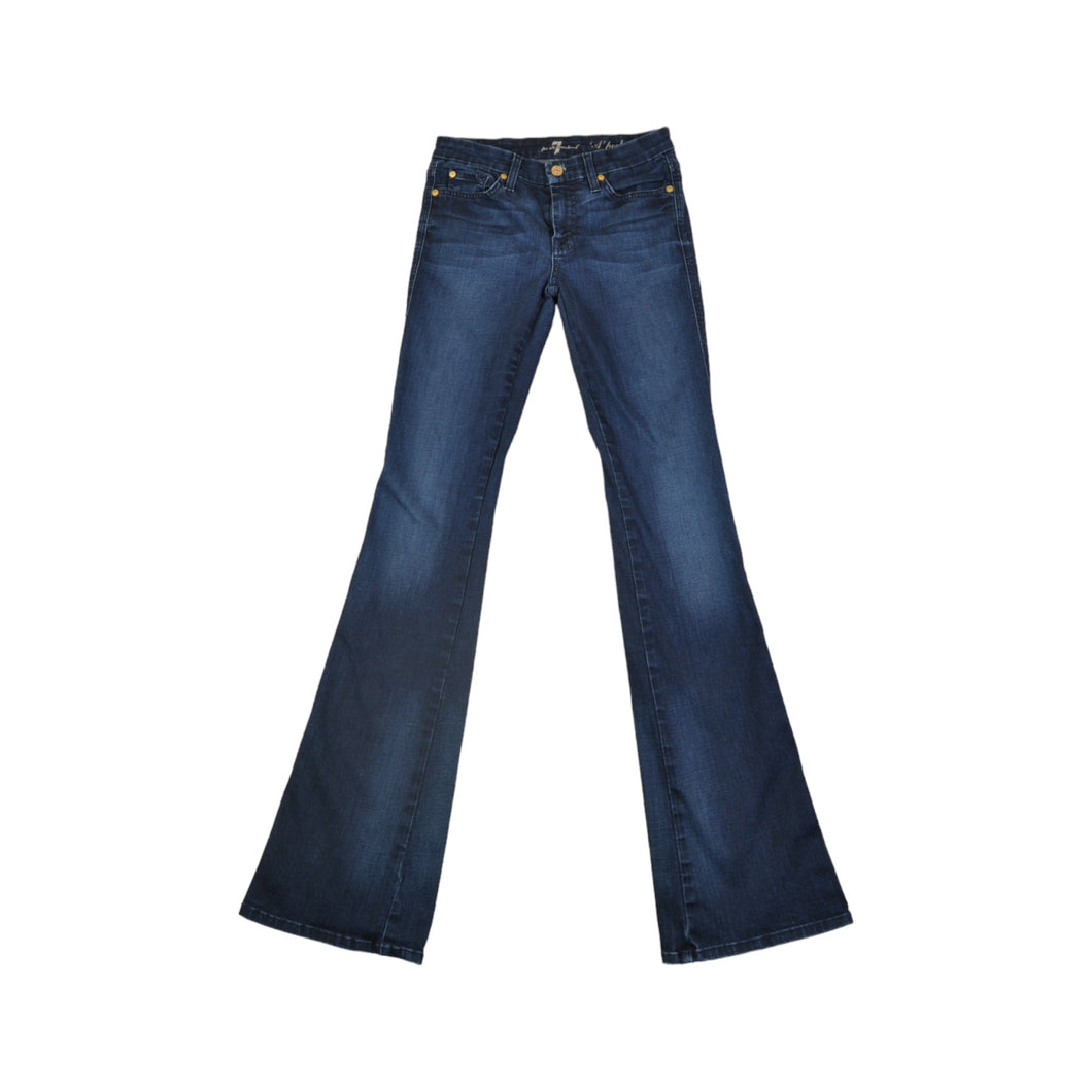 Vintage Y2K 7 For All Mankind Flared Jeans Dark Blue Denim W27 L33
