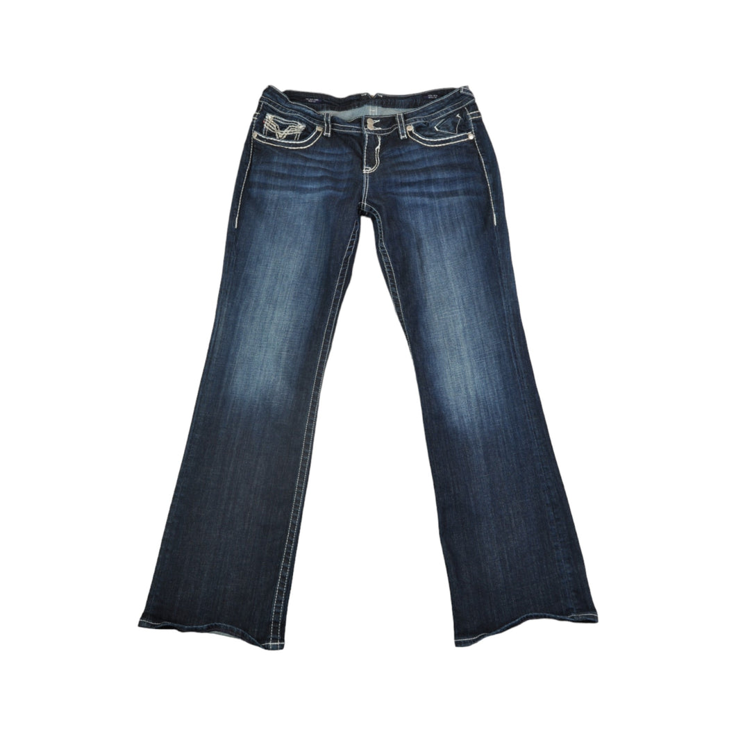 Vintage Y2K Vigoss Low Waist Boot Cut Jeans Dark Blue Denim W36 L33