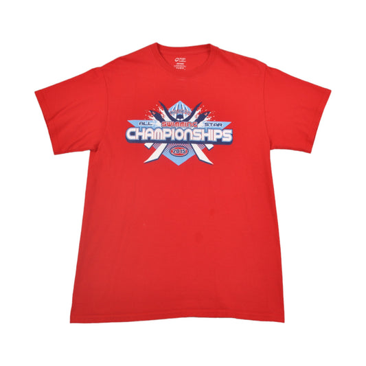 Vintage Swimming Championships T-shirt Red Medium