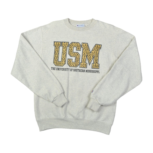 Vintage Champion Southern Mississippi Sweater Grey Small