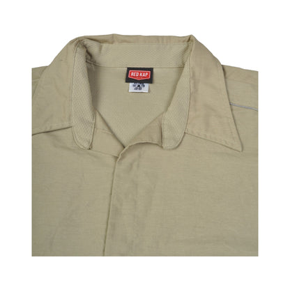Vintage Red Kap Workwear Shirt Short Sleeve Beige XL
