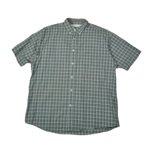 Vintage Wrangler Shirt Short Sleeve Check Green XL