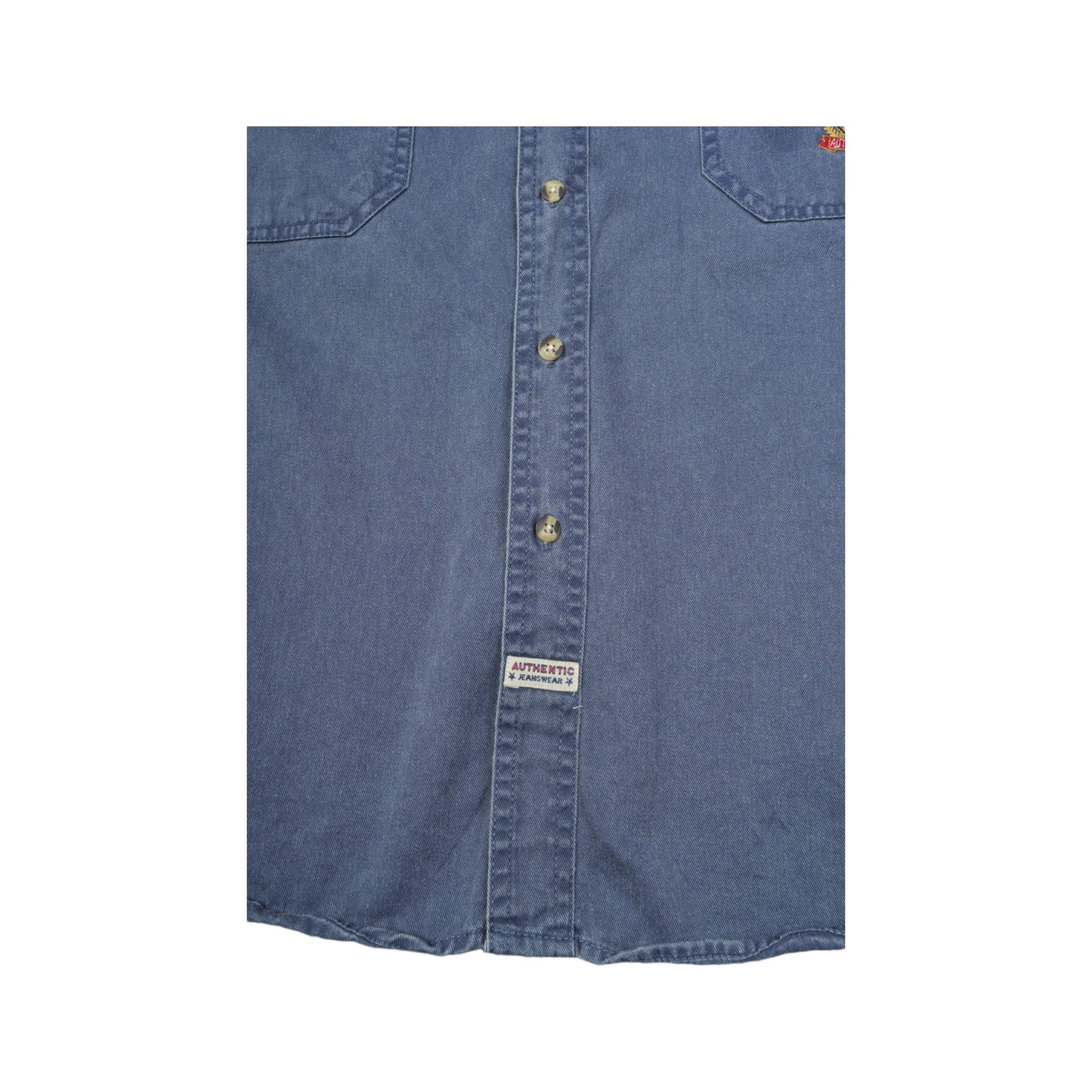 Vintage Shirt Short Sleeve Blue Large