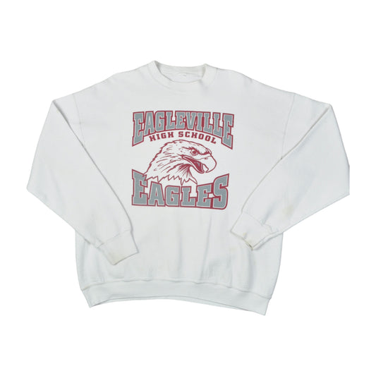 Vintage Eagleville Eagles Sweater White Large
