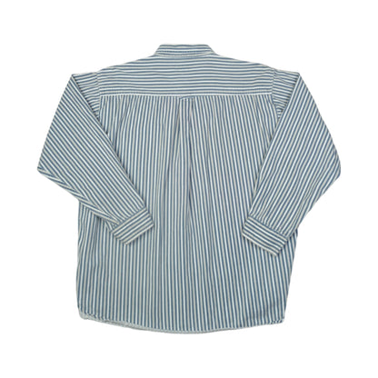 Vintage Shirt 90s Stripe Long Sleeve Blue XL