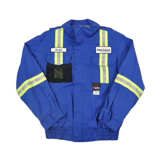 Vintage Workwear Fire Resistant Jacket Blue Medium