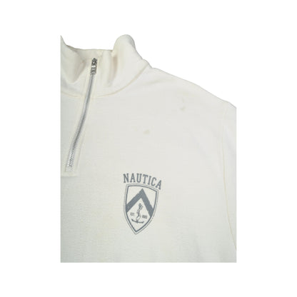 Vintage Nautica 1/4 Zip Sweater White Large