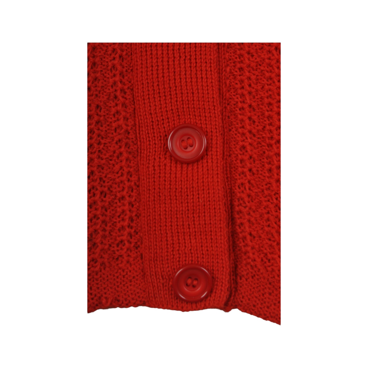 Vintage Handmade Knitwear Cardigan Red Ladies Medium