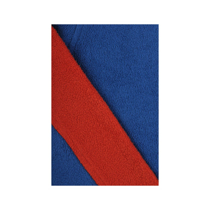 Vintage Fleece Jacket Retro Block Colour Pattern Blue/Red Large