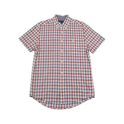 Vintage Tommy Hilfiger Shirt Short Sleeved Checked Red/Blue Small