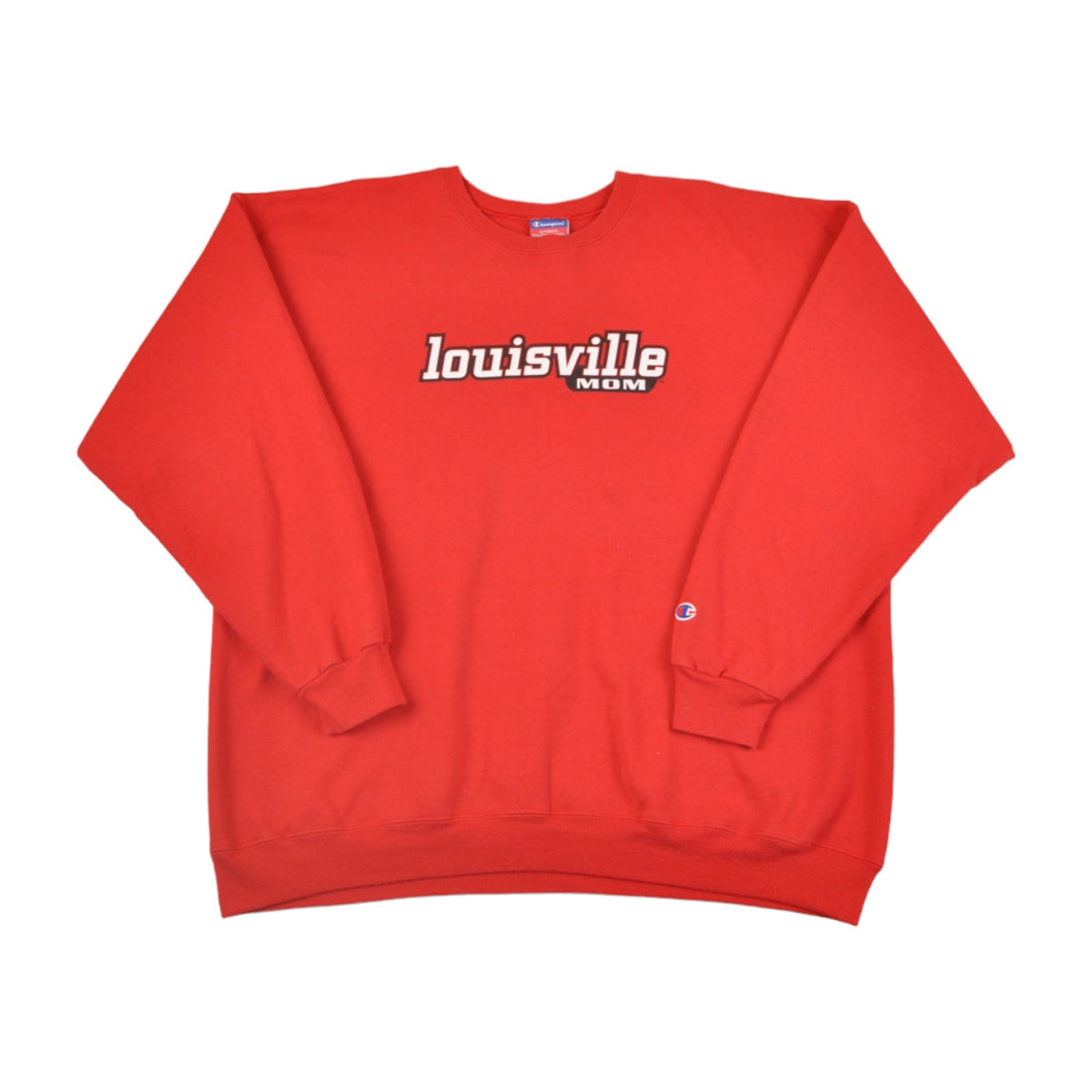Vintage Champion Louisville Mom Sweatshirt Red XL