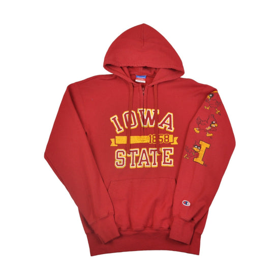 Vintage Champion Iowa State Varsity Hoodie Sweatshirt Red Ladies Small