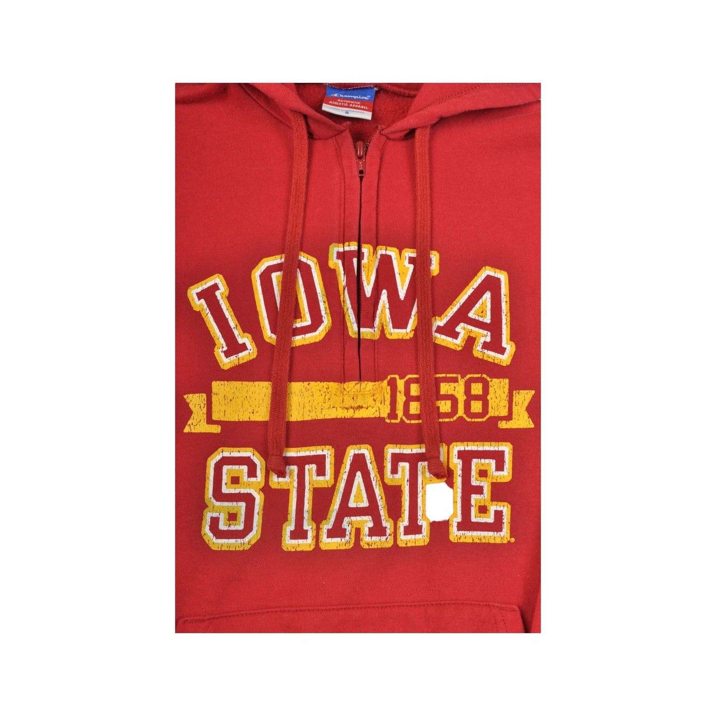 Vintage Champion Iowa State Varsity Hoodie Sweatshirt Red Ladies Small