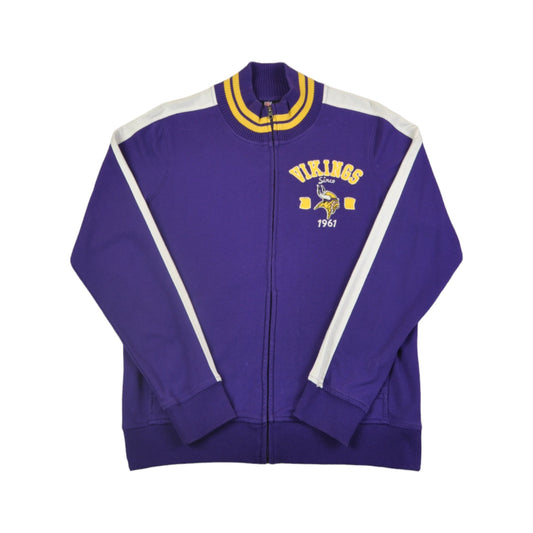 Vintage NFL Minnesota Vikings American Football Zip Up Sweatshirt Purple Ladies Large