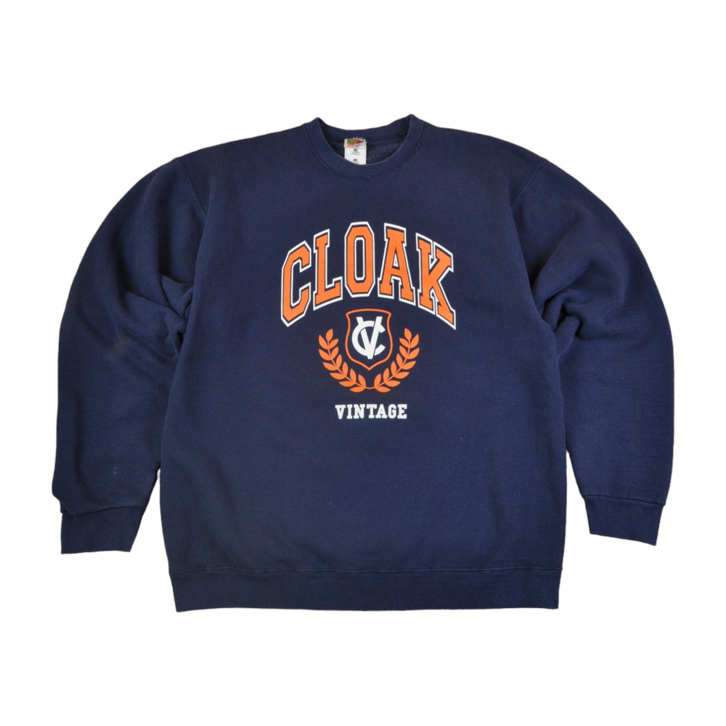 Cloak Vintage Varsity Rework Sweatshirt Navy