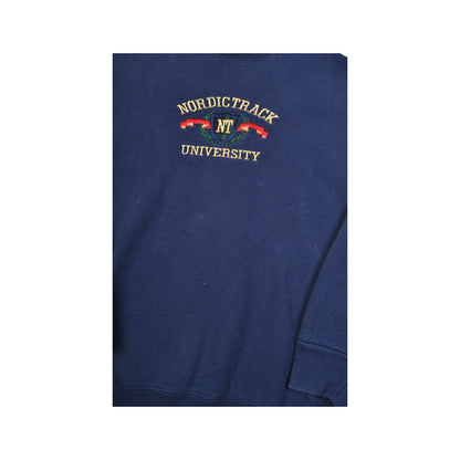 Vintage Fruit of the Loom Nordictrack University Sweater Navy XL