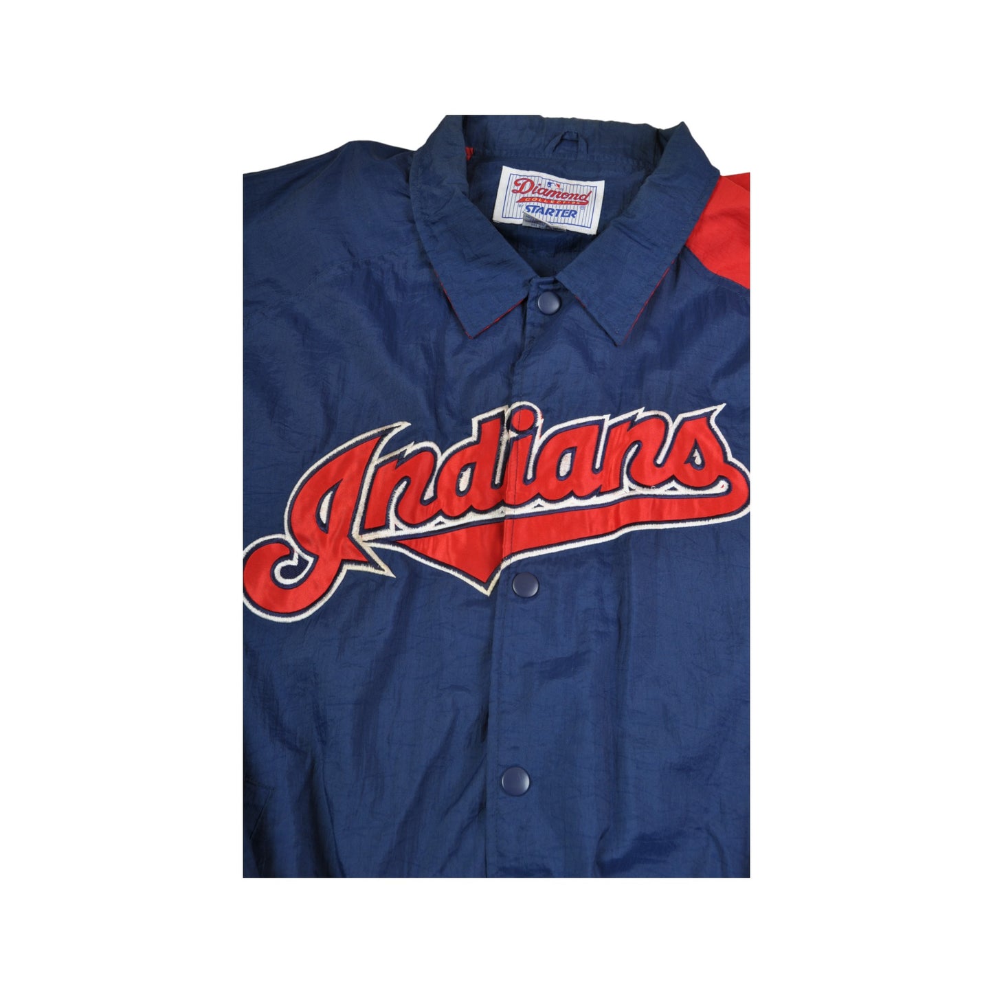 Vintage Starter Diamond Collection Indians Baseball Team Windbreaker Jacket Red/Blue XL