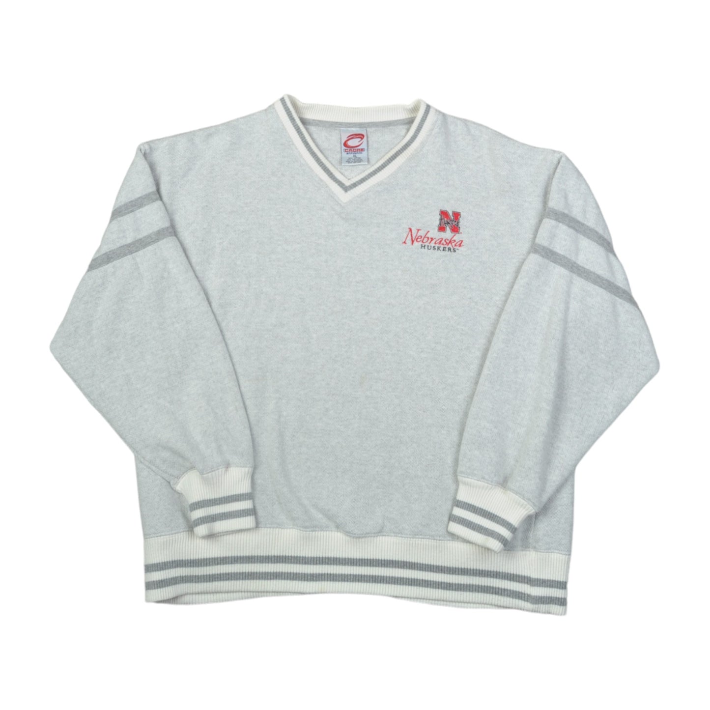 Vintage Nebraska Huskies Sweater Grey XL