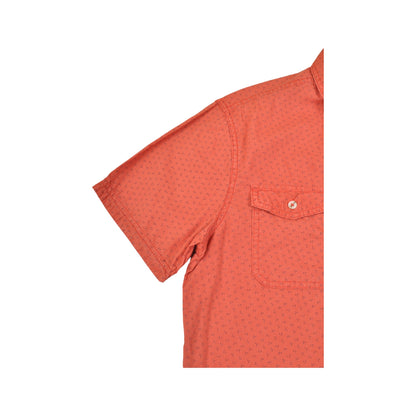 Vintage Lee Shirt Short Sleeved Pattern Orange Medium