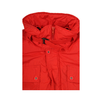Vintage Ski Jacket Retro Block Colour Red XL