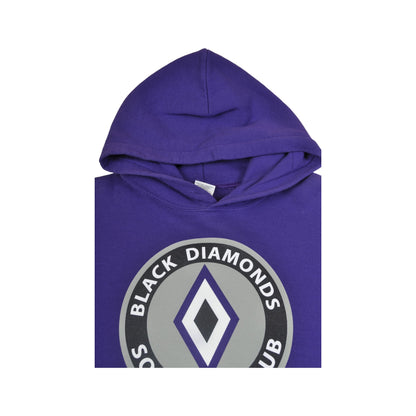 Vintage Black Diamonds Softball Club Varsity Hoodie Sweatshirt Purple Small