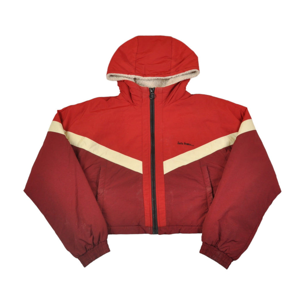 Vintage UO Ski Jacket Retro Block Colour Sherpa Lined Ladies Small