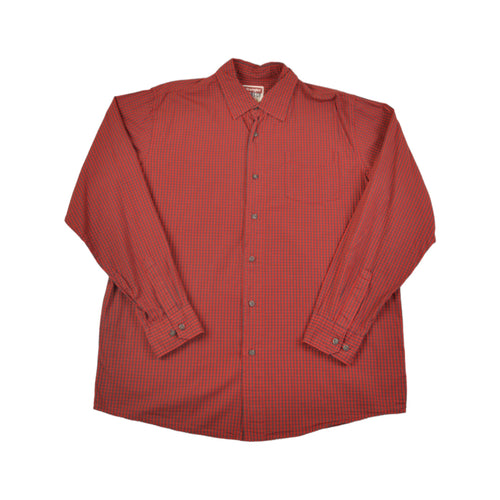 Vintage Wrangler Shirt Long Sleeved Gingham Pattern Red Large