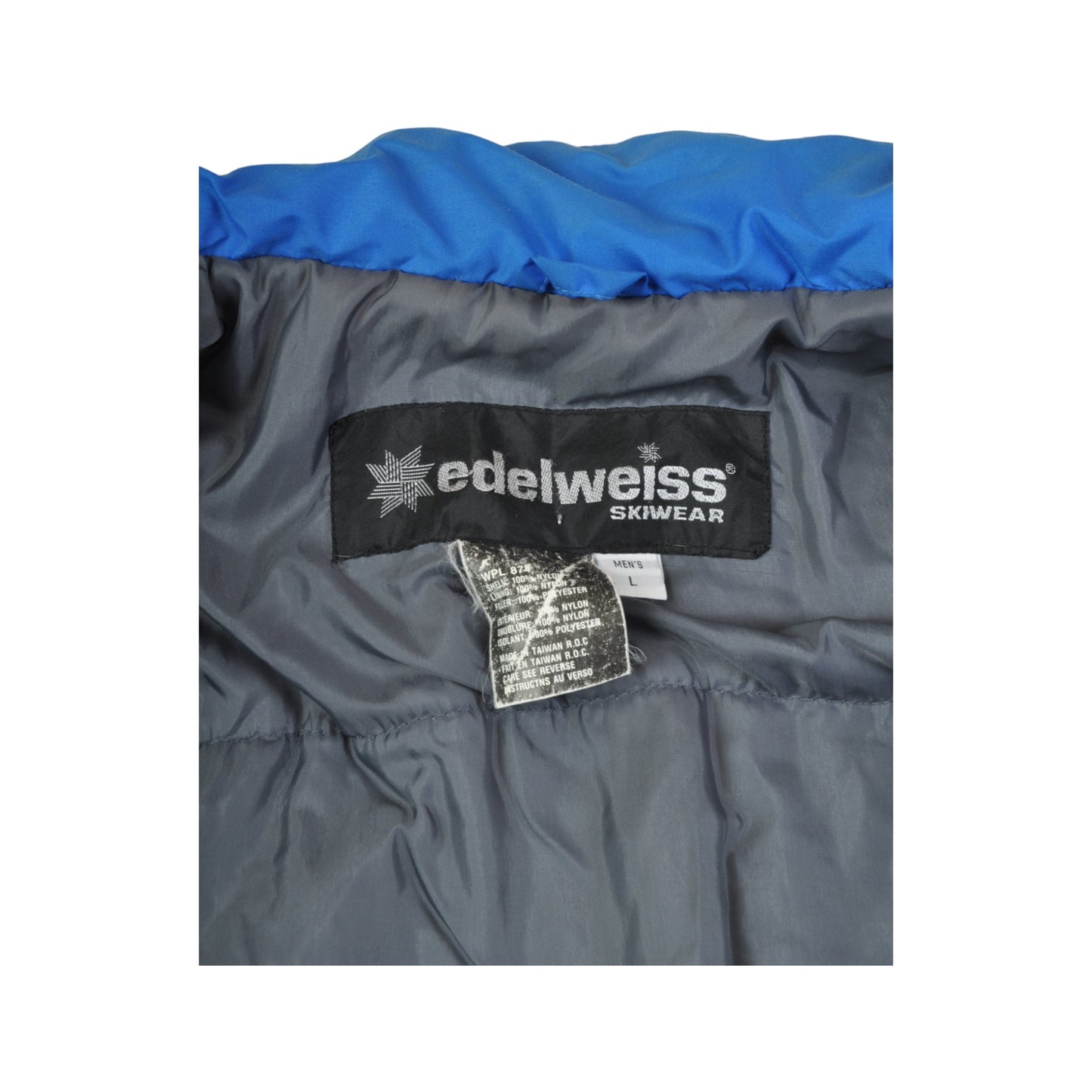 Vintage Edelweiss Ski Jacket Retro Block Colour Black/Blue Large