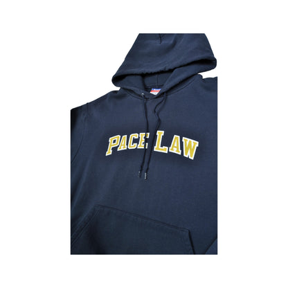 Vintage Champion Pace Law Hoodie Navy Large