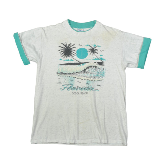 Vintage Florida Cocoa Beach Single Stitch T-Shirt Grey Small