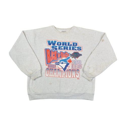 Vintage Toronto Blue Jays World Series Champions 93 Sweatshirt Grey Large