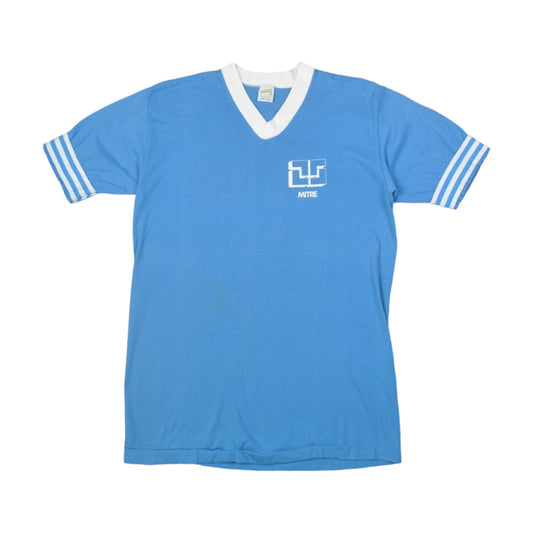 Vintage 80s Single Stitch T-Shirt Blue Ladies Medium