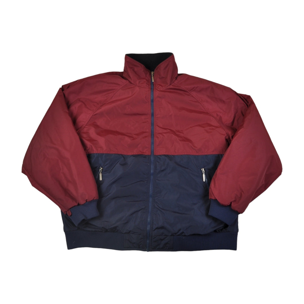 Vintage Ski Jacket Insulated Lining Burgundy/Navy XL