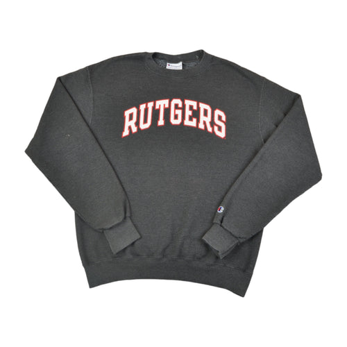 Vintage Champion Rutgers Sweatshirt Grey Medium