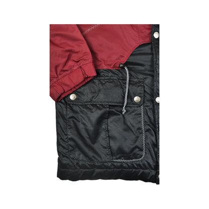 Vintage Ski Jacket 80s Style Black/Burgundy Large